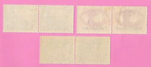 Bechuanaland-MM-1945-SACC124-126-Victory Stamps of S.A.Overprinted-Shifted overprint-Thematic-Symbol