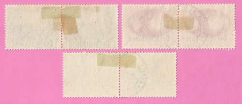 Bechuanaland-Used-1945-SACC124-126-Victory Stamps of S.A. Overprinted-Shifted Overprint 1d -Thematic