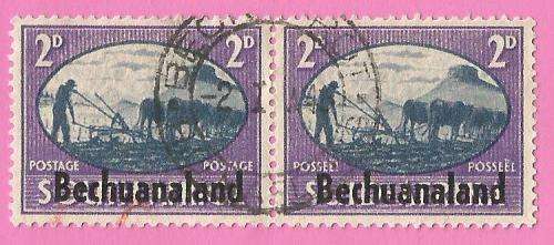 Bechuanaland-Used-1945-SACC125-Victory Stamps of S.A. Overprinted-Thematic-Symbol