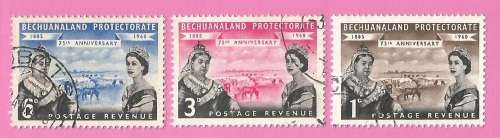 Bechuanaland Protectorate-Used-1960-SACC150-152-75th Anniversary-Thematic-Famous People