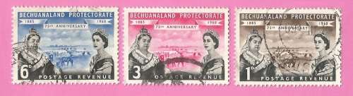 Bechuanaland Protectorate-Used-1960-SACC150-152-75th Anniversary-Thematic-Famous People