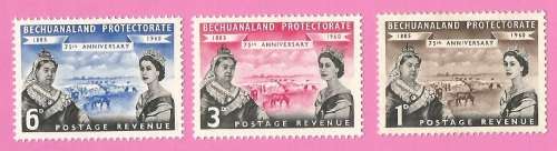 Bechuanaland Protectorate-MM-1960-SACC150-152-75th Anniversary-Thematic-Famous People