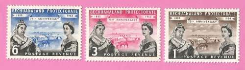 Bechuanaland Protectorate-MM-1960-SACC150-152-75th Anniversary-Thematic-Famous People