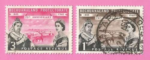 Bechuanaland Protectorate-Used-1960-SACC150-151-75th Anniversary-Thematic-Famous People