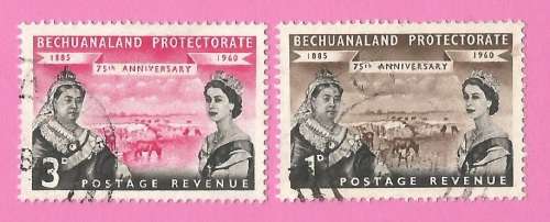 Bechuanaland Protectorate-Used-1960-SACC150-151-75th Anniversary-Thematic-Famous People