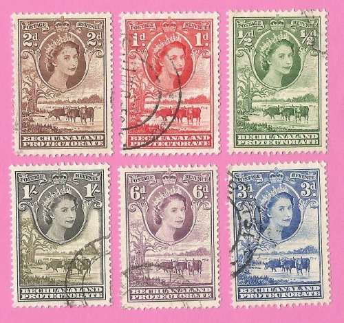 Bechuanaland Protectorate-Used-1958-SACC138/139/140/141/144/145-Definitive Issue-Thematic