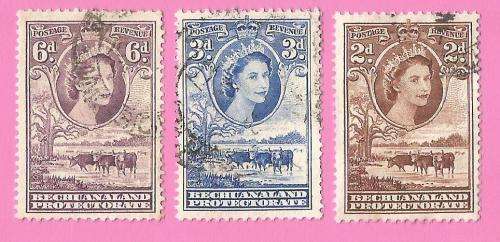 Bechuanaland Protectorate-Used-1958-SACC140/141/144-Definitive Issue-Thematic-Famous Person