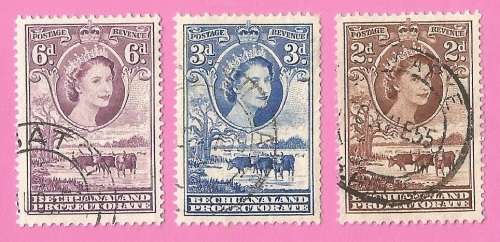 Bechuanaland Protectorate-Used-1958-SACC140/141/144-Definitive Issue-Thematic-Famous Person