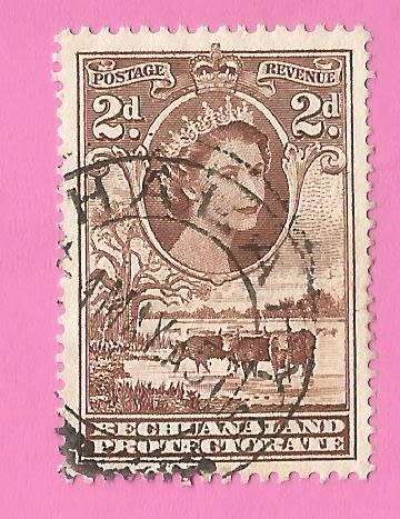 Bechuanaland Protectorate-Used-1958-SACC140-Definitive Issue-Thematic-Famous Person