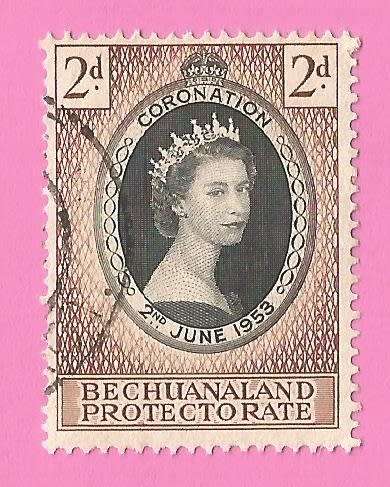 Bechuanaland Protectorate-Used-1953-SACC137-Coronation of QEII-Thematic-Famous Person