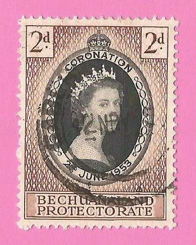 Bechuanaland Protectorate-Used-1953-SACC137-Coronation of QEII-Thematic-Famous Person