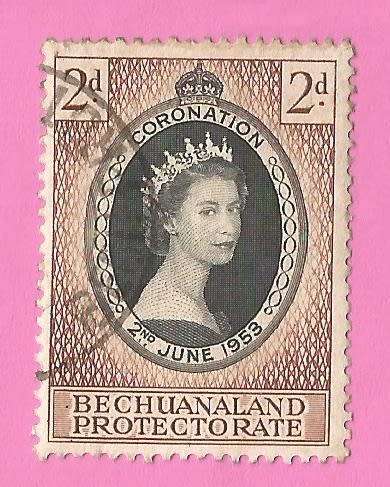 Bechuanaland Protectorate-Used-1953-SACC137-Coronation of QEII-Thematic-Famous Person