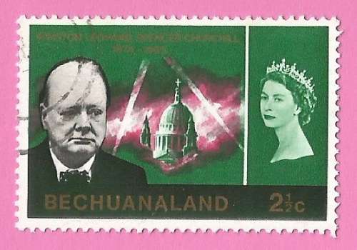 Bechuanaland-Used-1966-SACC191-Churchill Commemoration-Thematic-Famous Person