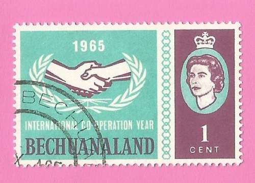 Bechuanaland-Used-1965-SACC188-International Co-operation Year-Thematic-Symbol