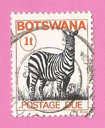 Botswana- Plains Zebra Postage Due Used-Thematic-Fauna