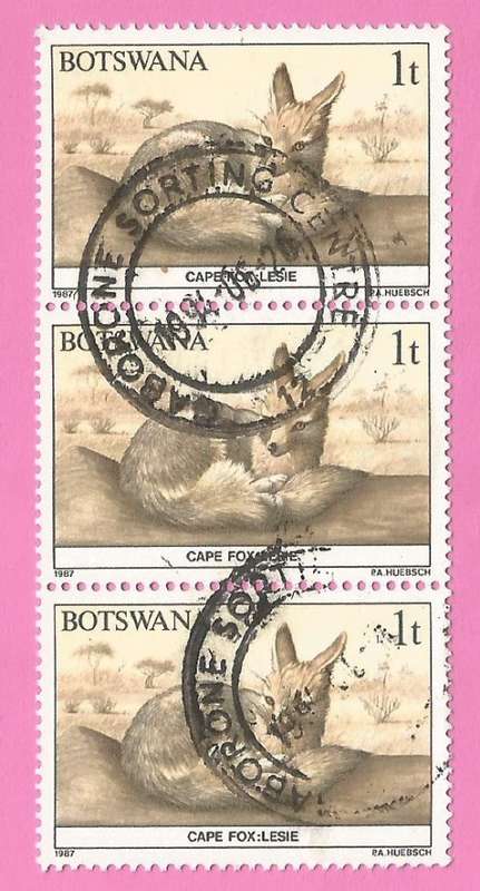 Botswana 1987 Animals of Botswana Cape Fox Lesie-Used-Thematic-Fauna
