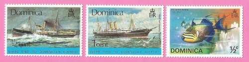 Dominica-Mix-MNH-Thematic-Fauna-Fish-Transport-Ships