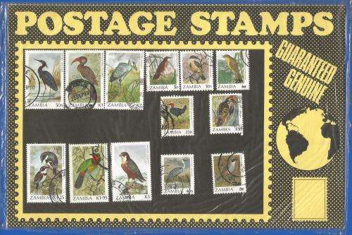 Pre-Packed Theme Stamps-Fauna- 1987 Birds of Zambia-Used-Set-Sold As Is