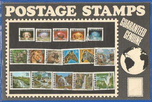 Pre-Packed Theme Stamps-Fauna-Flora-Minerals-Zimbabwe-Used-Set-Sold as Is