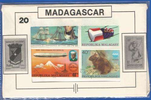 20 x Pre-Packed Madagascar Stamps-Used-Sold as Is