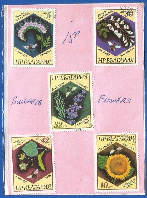 Pre-Packed Stamps-Flowers-Bulgaria-Used-Sold as Is
