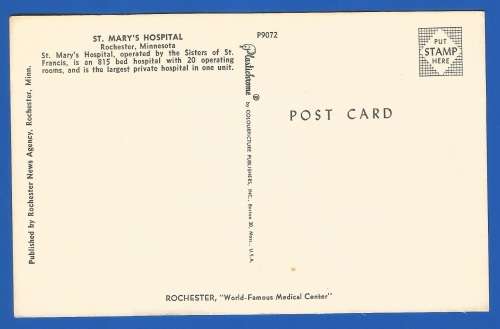 Unused-Post Card-Rochester-Minnesota