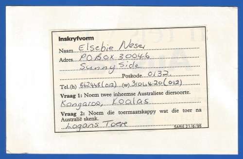 1995-Republic of South Africa-Post Card-Used