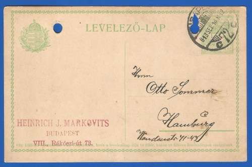1913-Antique-Post Card-Hungary-Budapest-Used