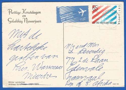 1982-Post Card-Used-Nederland