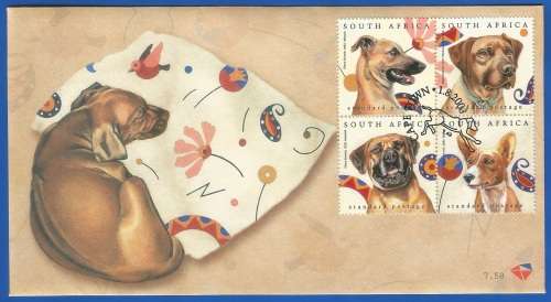 2003-Republic of South Africa-First Day Cover-SACC 7.58-Junass Stamp Exhibition on Dogs.