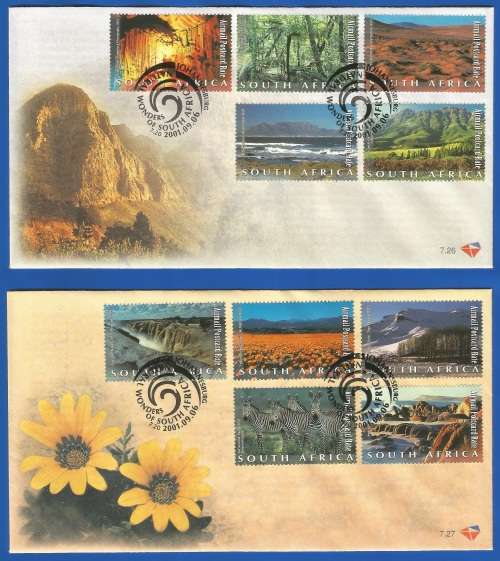 2001-Republic of South Africa-First Day Covers-SACC 7.26/7.27-South African Natural Wonders