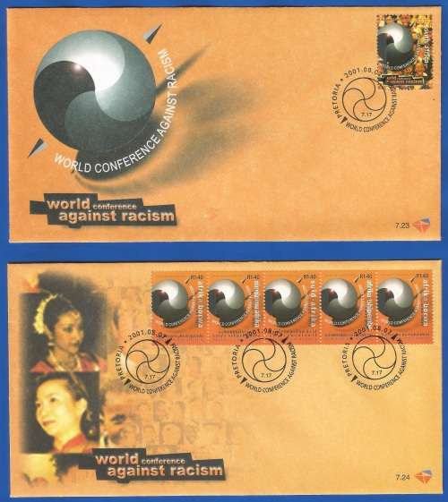 2001-Republic of South Africa-First Day Covers-SACC 7.23/7.24-World Conference Against Racism.