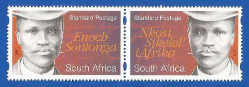 1997-RSA-Setenant Horizontal Pair-MNH- SACC 1064/1065-E Sontonga Composer of Nat.Anthem.