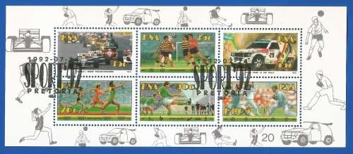1992-RSA-CTO(Used)-SACC 784-Miniature Sheet no 20. Sport.