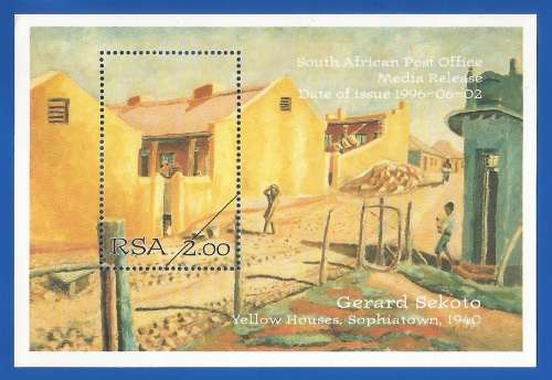 1996-RSA-MNH-Gerard Sekoto-Yellow House Sophiatown-South African Postoffice- Media Release