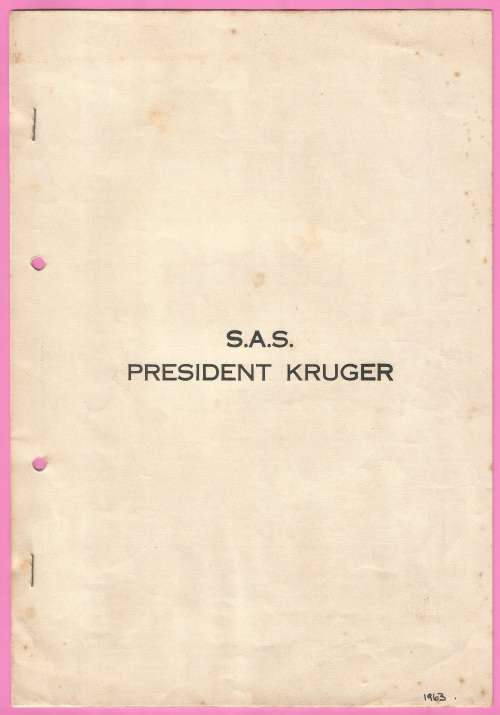 Collectable-S.A.S. President Kruger-First Rate Anti-Submarine Frigate-2 Pages-Afr & Eng