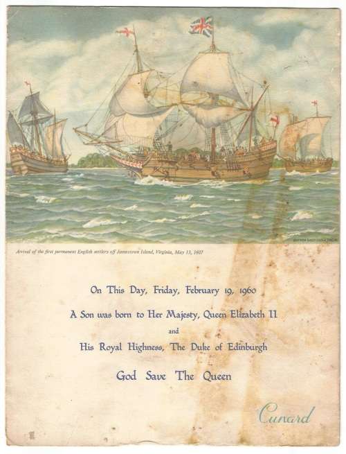 Collectable-Vintage-Menu-R. M. S.-Caronia- World Cruise-Dinner-Friday February 19 1960