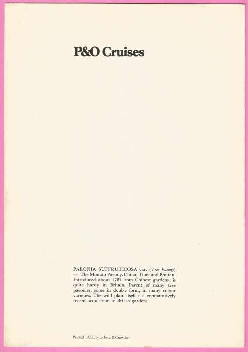 Collectable-Vintage-Menu-P&O Cruises-Sea Princess-Luncheon-Friday August 13 1982