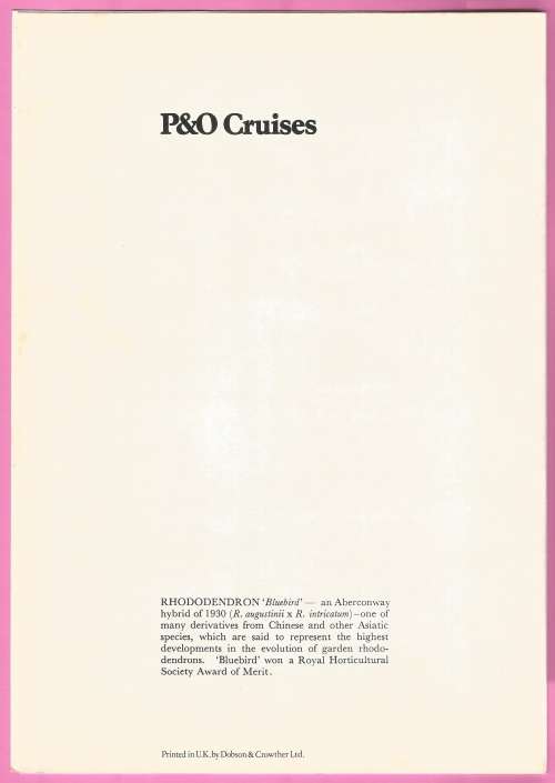 Collectable-Vintage-Menu-P&O Cruises-Sea Princess-Luncheon-Wednesday July 28 1982