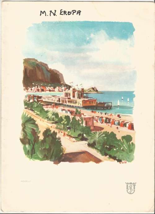Collectable-Vintage-Menu-M. n Europa-Lloyd Triestino-Dinner-Sunday November 29th 1964