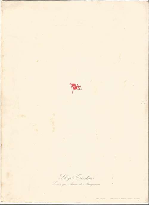 Collectable-Vintage-Menu-M. n Europa-Lloyd Triestino-Dinner-Sunday November 29th 1964