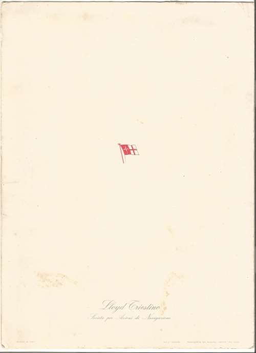 Collectable-Vintage-Menu-M. n Europa-Lloyd Triestino-Dinner-Thursday December 3rd 1964