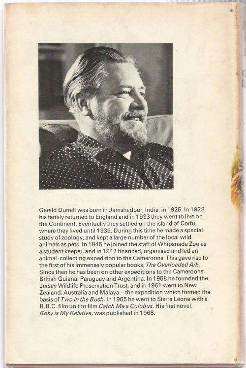 Book-Beasts in my Belfry-Gerald Durrell-1974-184-page Book-Fair Condition-Hard Cover