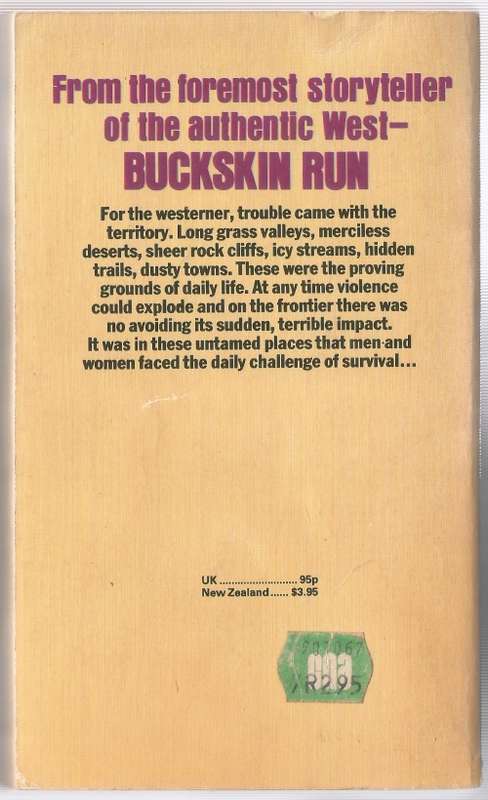 Book-Buckskin Run-Louis L`Amour-1982-175-page Book-Fair Condition-Soft-Cover