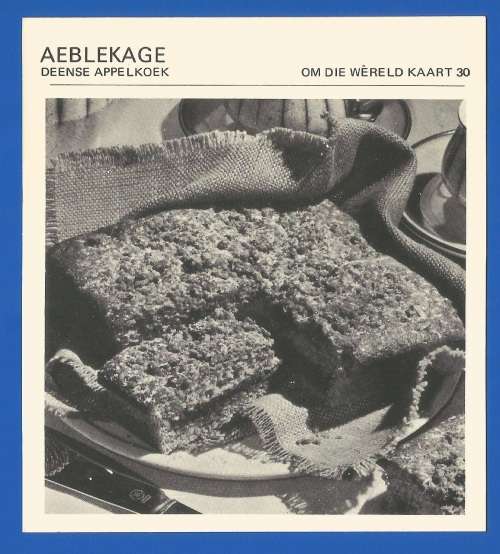Vintage-Collectable-1967 Recipe Card-Africana-Paul Hamlyn-`Om Die Wereld Kaart 30`-Aeblekage