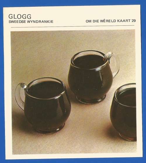 Vintage-Collectable-1967 Recipe Card-Africana-Paul Hamlyn-`Om Die Wereld Kaart 29`-Glogg