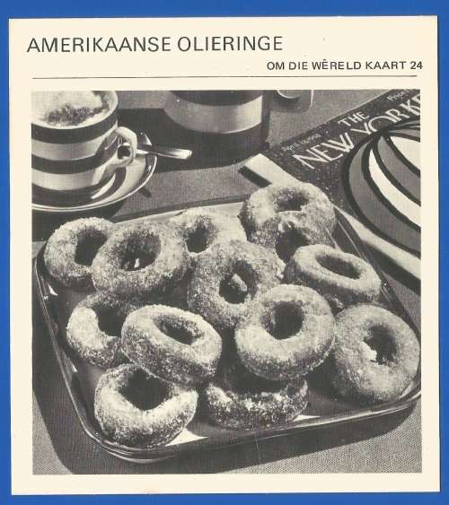 1967 Recipe Card-Africana-Paul Hamlyn-`Om Die Wereld Kaart 24`-Amerikaanse Olieringe