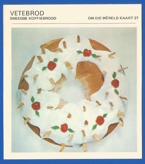 Vintage-Collectable-1967 Recipe Card-Africana-Paul Hamlyn-`Om Die Wereld Kaart 27`-Vetebrod