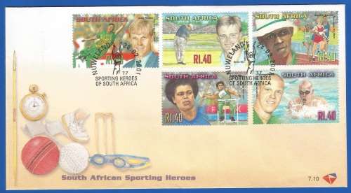 2001-South African Sporting Heroes-First Day Cover-SACC 7.10-Thematic-Sport-Heroes