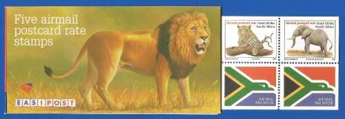 1996-RSA-MNH-SACC946a-Big Five-Airmail Postcard Rate-Booklet